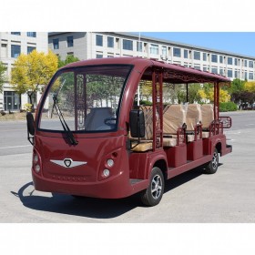 復古電動觀光車 旅游景區(qū)酒店游覽接待車 14座 紅色