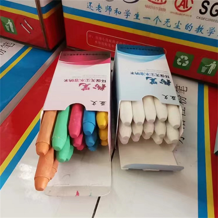 彩色環(huán)保水溶性無(wú)塵粉筆辦公教學(xué)白色包紙中英文兒童繪畫(huà)涂鴉筆