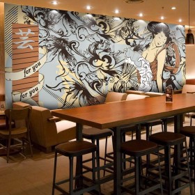 餐飲店墻體彩繪壁畫 墻繪工作室免費(fèi)設(shè)計(jì)方案 打造專屬墻面
