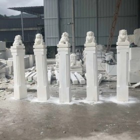 漢白玉石獅子石雕  漢白玉石獅子精選廠家 廠家直銷 漢白玉石獅子價(jià)格報(bào)價(jià) 廠家定制