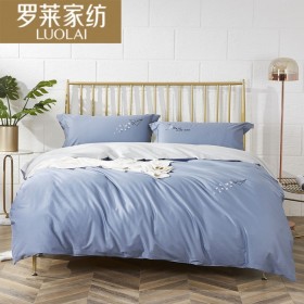 羅萊家紡床品四件套 簡約時(shí)尚被單床單枕套全棉套裝