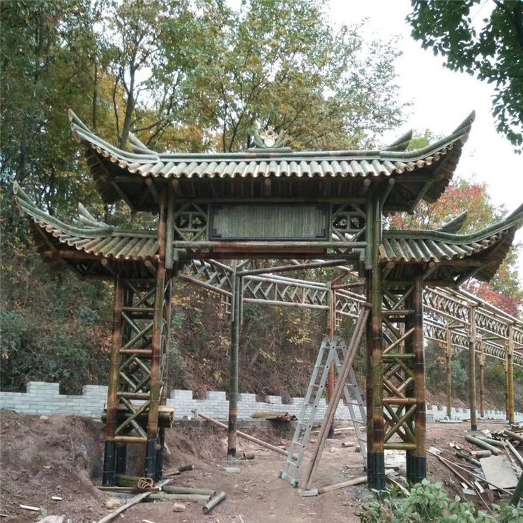 竹門(mén)樓 竹牌坊 竹門(mén)樓牌 竹制品設(shè)計(jì)施工
