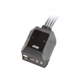 ATEN 宏正 CS22DP 四川成都 KVM分銷服務商 2端口帶線式USB DisplayPort KVM多電腦切換器 按鍵 CS22DP-AT