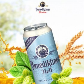 德國原裝進口百帝王（Benediktiner）黃啤酒 拉格啤酒整箱500ml*24聽
