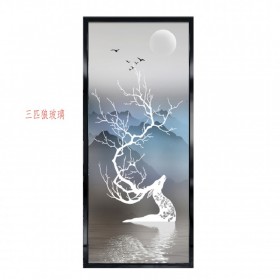 昆明夾娟夾絲玻璃山水畫屏風(fēng)窗戶陽(yáng)臺(tái)藝術(shù)玻璃