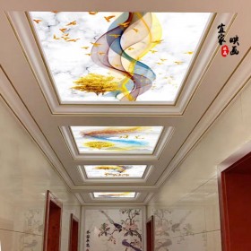 天花板吊頂透光藝術(shù)玻璃彩晶玻璃多少一平方
