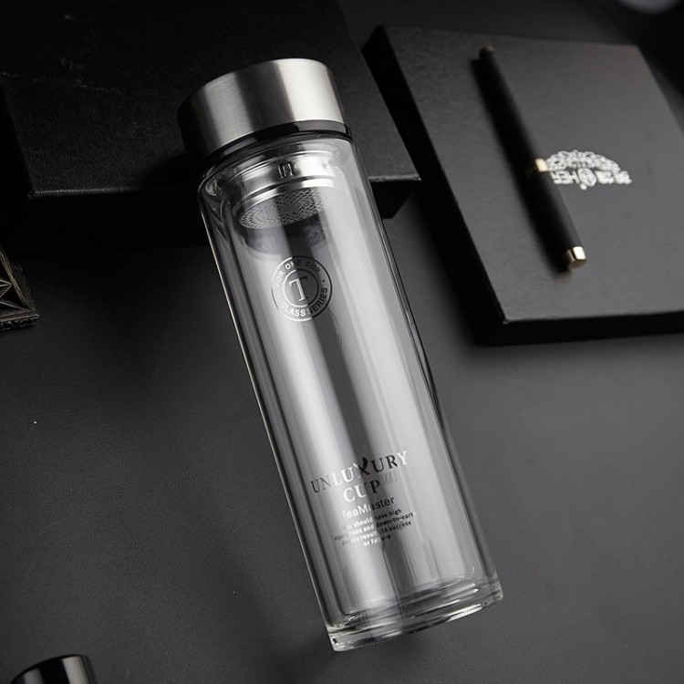 富光茶馬仕玻璃杯 TM8700-350 350ml清簡雙層玻璃杯(本色) 雙層玻璃杯企業(yè)團購定制