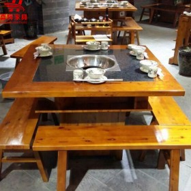 火鍋店桌椅定制 火鍋桌椅實木廠家定制