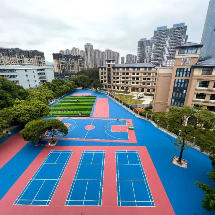 硅PU球場施工 籃球場運動塑膠跑道材料批發(fā)