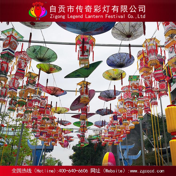 自貢廠家直銷(xiāo)各類(lèi)裝飾絲綢通道宮燈花燈量大從優(yōu)
