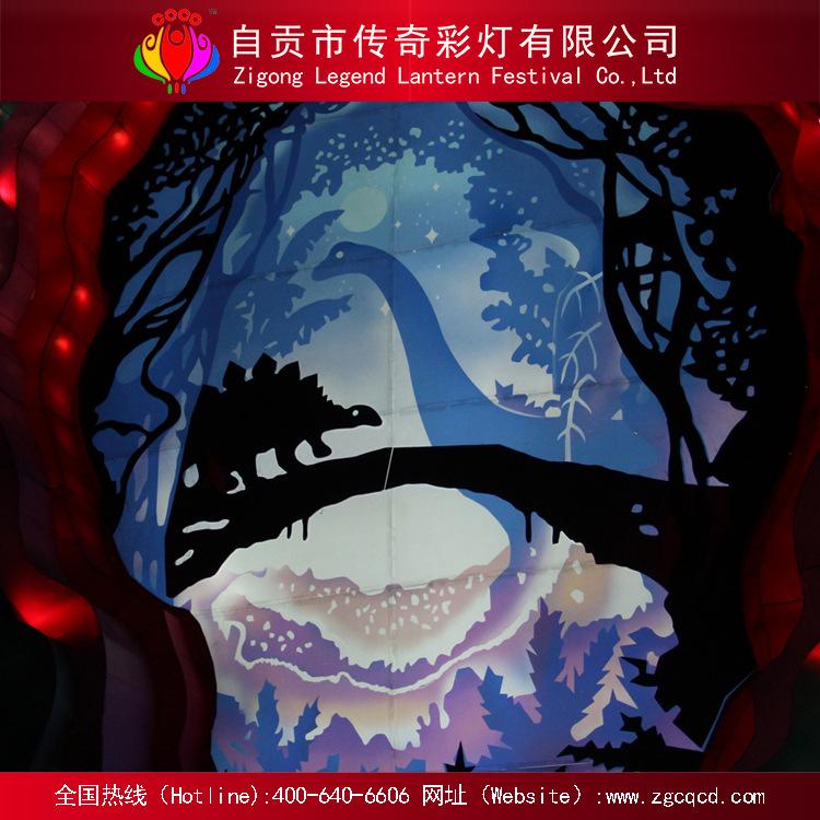 仿真恐龍燈 自貢恐龍主題類剪紙絲綢花燈展 游樂(lè)園節(jié)日裝飾燈