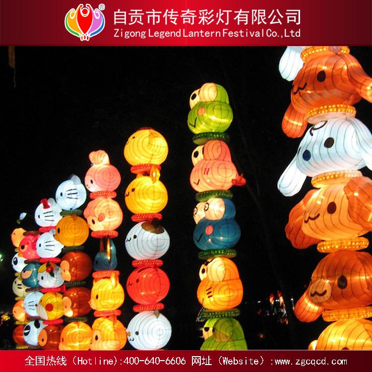 中秋國慶春節(jié)元宵燈展春節(jié)燈會(huì)懸掛式卡通動(dòng)物絲綢燈