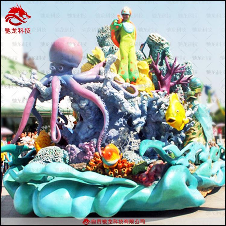 主題彩車(chē)花車(chē)定制大型節(jié)慶活動(dòng)習(xí)俗游園玻璃鋼彩車(chē)游街主題彩車(chē)制作廠家