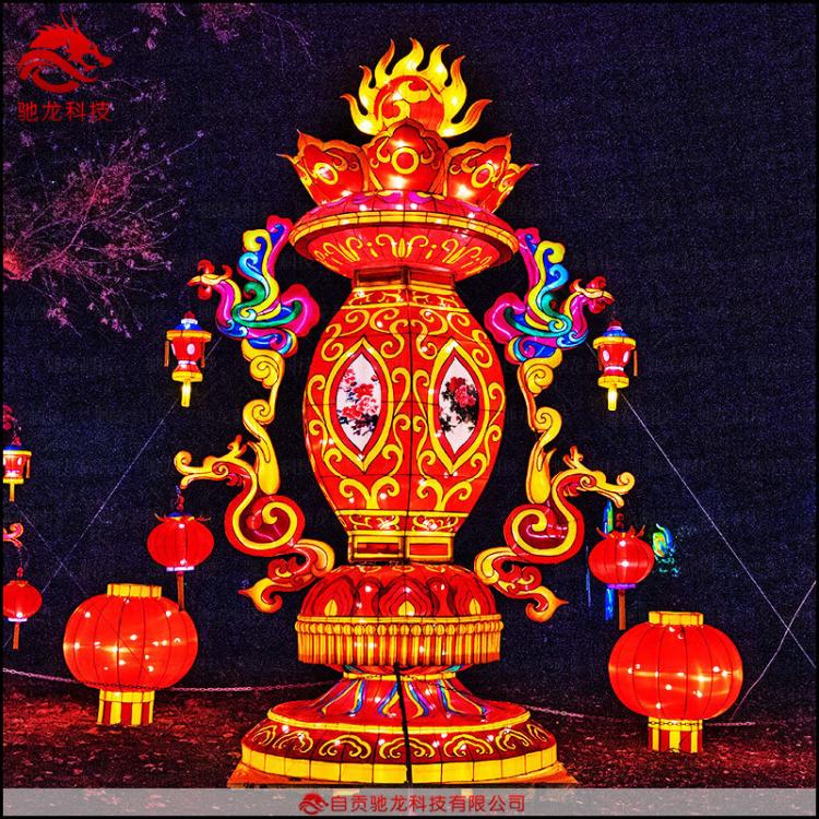 傳統(tǒng)布藝造型彩燈定做大型立體花燈定制春節(jié)元宵燈籠制作燈展設(shè)計(jì)公司