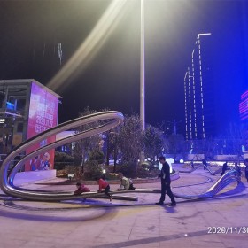 不銹鋼異形水景雕塑 不銹鋼拉絲雕塑 大型廣場雕塑設(shè)計制作