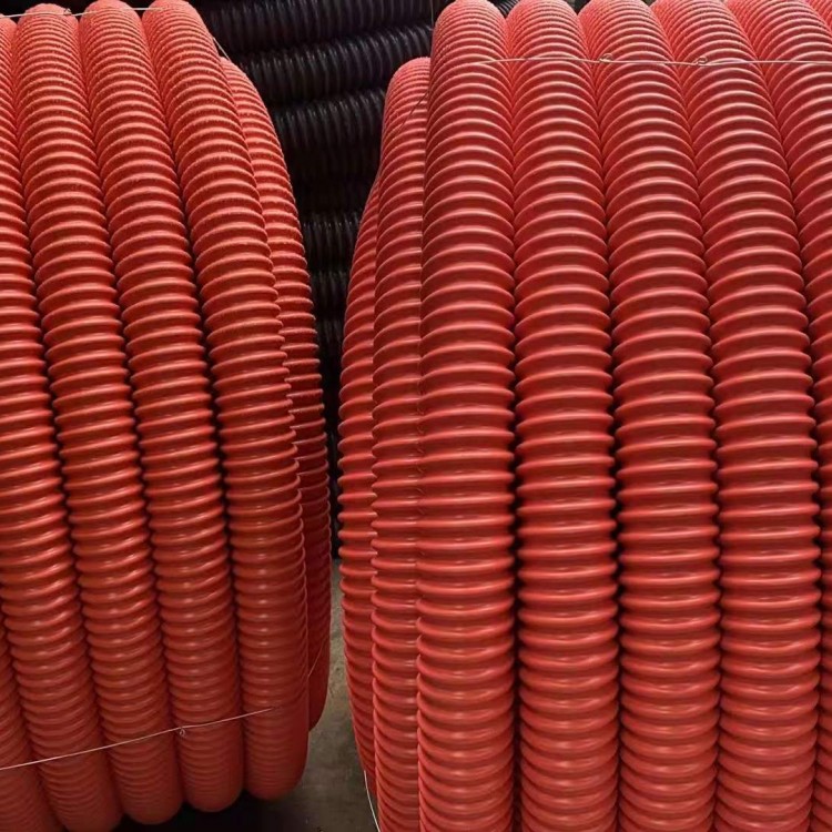 碳素管 ICC碳素螺旋波紋管 110紅色全新料碳素波紋管廠家特惠
