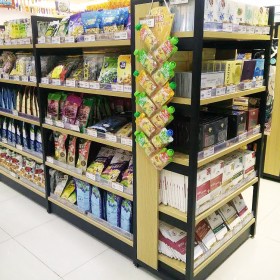便利店用貨架超市中島架鋼木結構展示架商場陳列用架子多層貨架