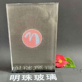 廠家定制山水畫(huà)夾絲玻璃售樓部夾絲夾布玻璃隔斷各類夾絲夾絹玻璃