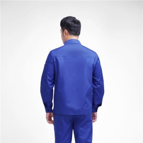 艷蘭拼淺灰全棉細(xì)斜紋長(zhǎng)袖套裝  工服定做批發(fā)