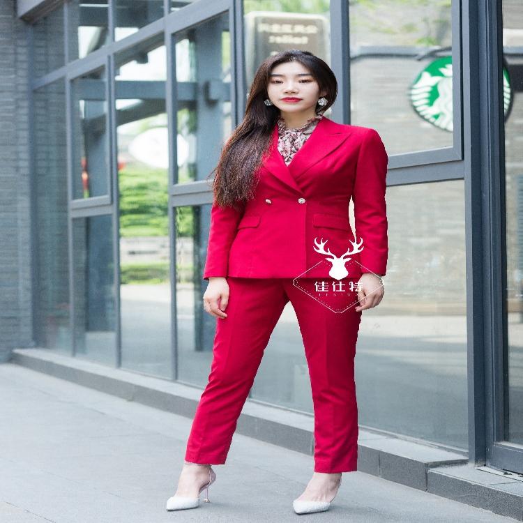 女士播音主持藝考主持人時(shí)尚套裝女職業(yè)裝工作服工裝高考生聯(lián)考正裝顯瘦面料舒適成都服裝廠定制定做上門(mén)服務(wù)同城包郵國(guó)企銀行4S店銷(xiāo)售工裝