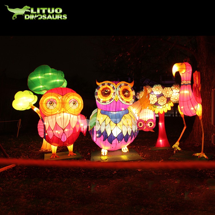 公園景區(qū)動(dòng)物裝飾花燈 傳統(tǒng)工藝 力拓彩燈 夜景氛圍裝飾卡通造型擺件