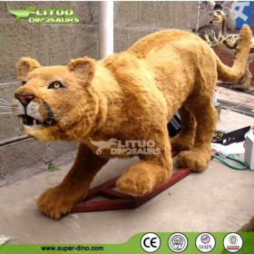 可動雕塑擺件模型逼真道具裝飾 戶外動物園公園  景區(qū)仿真動物美洲獅