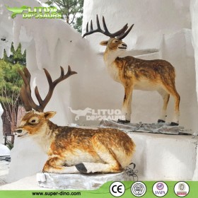 電動來圖  設(shè)計  博物館展覽景區(qū)擺件動物模型  大型仿真麋鹿定制