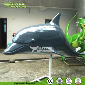卡通動(dòng)物商場(chǎng)美陳公仔海豚玻璃鋼雕塑購(gòu)物廣場(chǎng)售樓處主題擺件