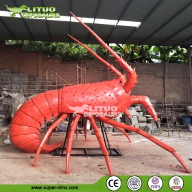 卡通動(dòng)物商場(chǎng)美陳公仔龍蝦玻璃鋼雕塑購(gòu)物廣場(chǎng)售樓處主題擺件