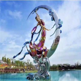 戶外大型不銹鋼雕塑  園林景觀玻璃鋼雕像  金屬創(chuàng)意擺件