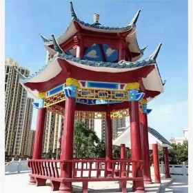 供應(yīng)戶(hù)外景觀塑木涼亭 庭院公園六角亭 雙層 可定做
