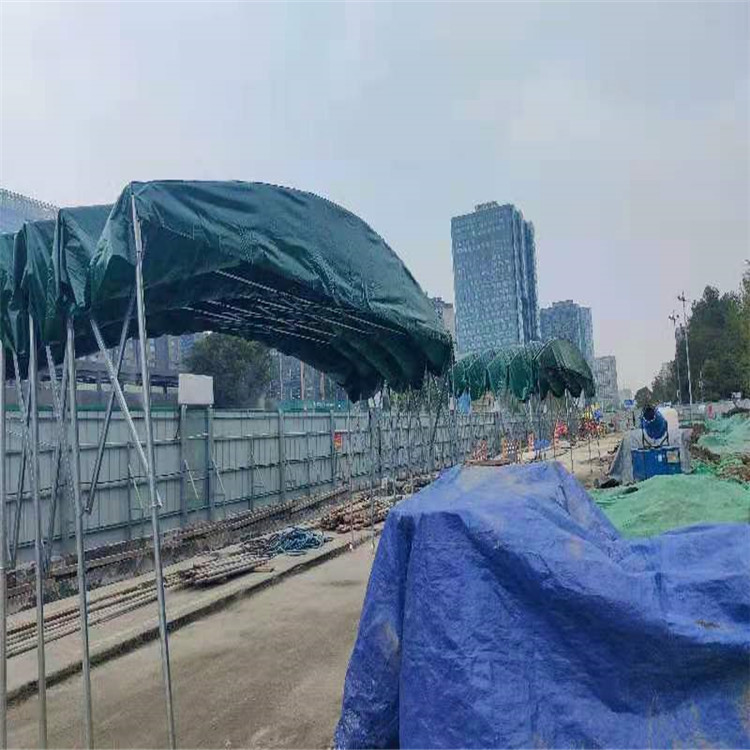 成都可滑動遮陽蓬推拉雨棚 鋼結(jié)構(gòu)活動雨棚 推拉遮陽雨棚 阻燃布制作