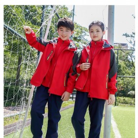 校服幼兒園班服秋冬二件套中小學兒童沖鋒衣可拆卸