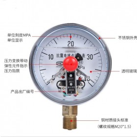現(xiàn)貨供應(yīng)上海榮華耐震磁助式徑向電接點壓力表YNXC100