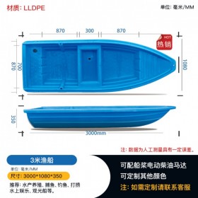 永川塑料漁船生產(chǎn)廠家批發(fā) 3米漁船 魚(yú)塘養(yǎng)殖 撈小龍蝦 釣魚(yú)