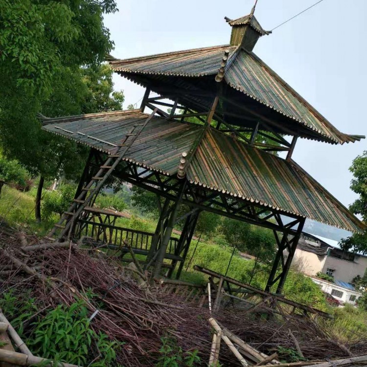 四川竹長廊 竹建筑廠家 竹屋廠家 竹涼亭廠家