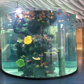 家用觀賞大魚(yú)缸 別墅大型魚(yú)缸定做 落地水族箱設(shè)計(jì)定做 透明泳池網(wǎng)紅無(wú)邊際泳池