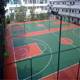 學(xué)校操場耐磨防滑硅PU球場 水性材料鋪設(shè)