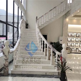 按需設(shè)計安裝漢白玉欄桿 庭院陽臺石欄桿 石雕欄桿