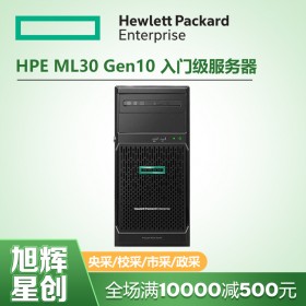 惠普（HP）HPE ML30GEN10塔式服務(wù)器主機(替代ML30 GEN9)4個LFF熱插拔硬盤位 至強E-2224四核3.4G CPU主機 8G內(nèi)存+1塊2TB硬盤