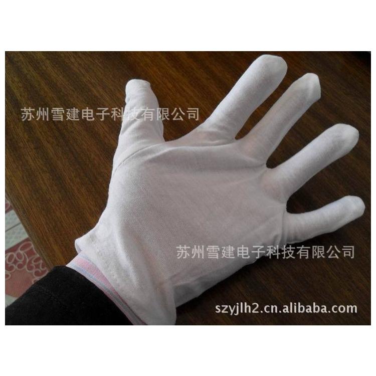 白色純棉作業(yè)手套，棉工作手套，棉手套
