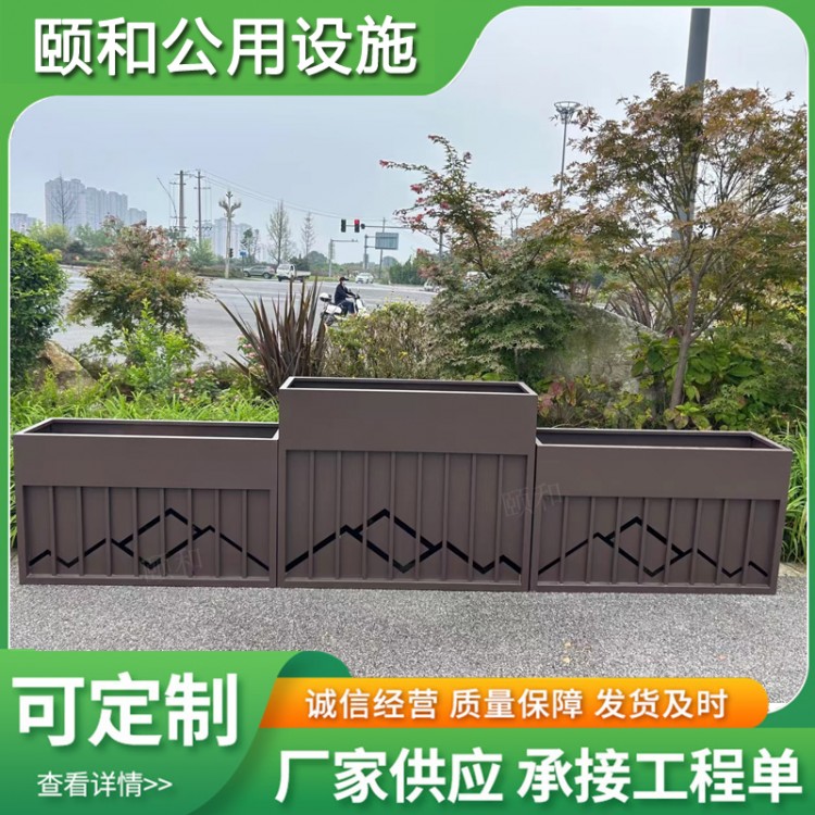 定制水泥仿木花箱 定制市政GRC混凝土花槽 公園廣場(chǎng)綠化花池廠家批發(fā)