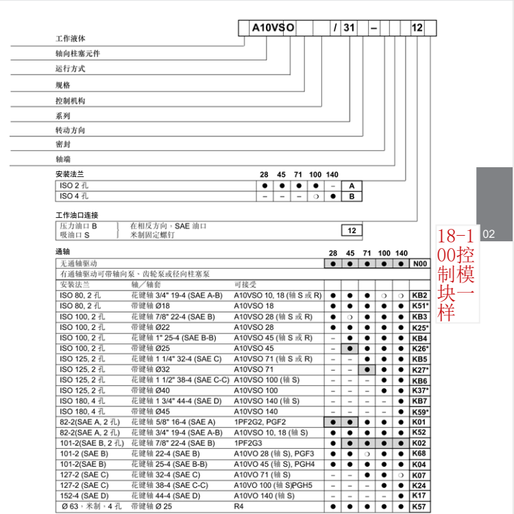A10VSO型號(hào)代碼