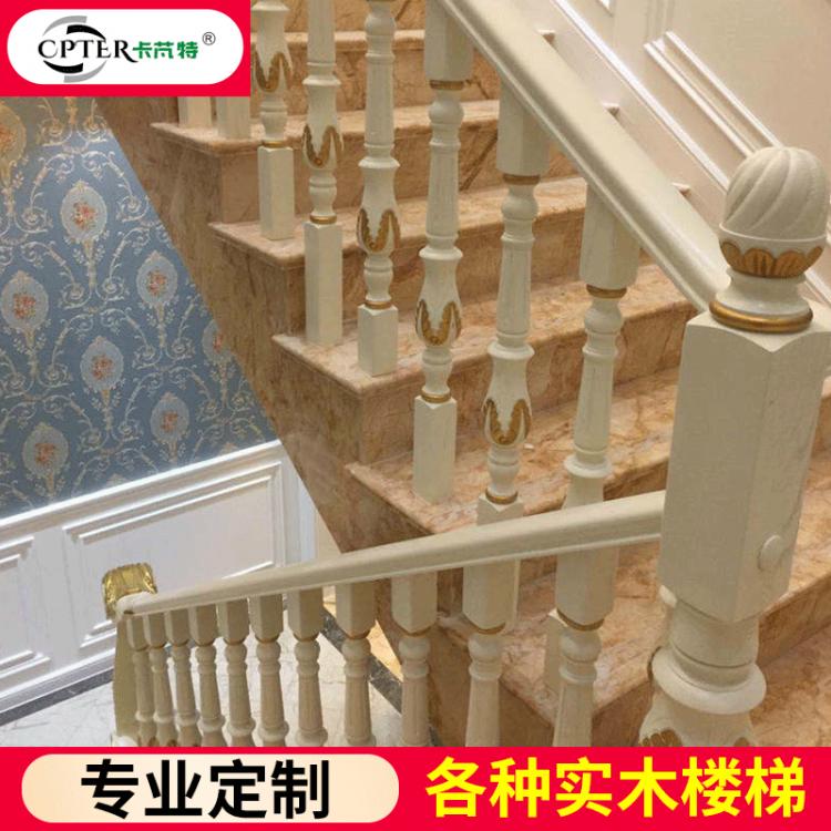 現(xiàn)代簡(jiǎn)約閣樓別墅室內(nèi)實(shí)木護(hù)欄雕花描金柱樓梯配件立式柱子定制