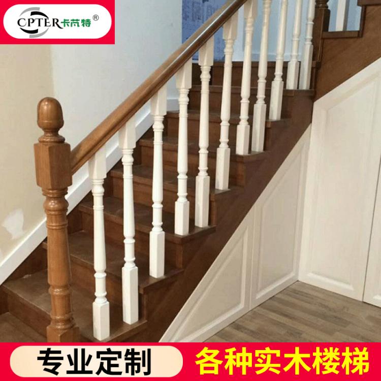 廠家供應(yīng)家用室內(nèi)木樓梯 別墅閣樓實木扶手樓梯CZ-04號柱型整梯