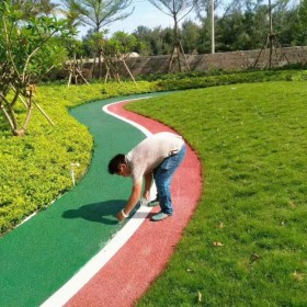 彩色透水混凝土 道路瀝青改色施工、豪軒地坪、免費造價預算