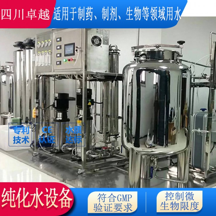 四川卓越高純化水設(shè)備定制 不銹鋼雙級主機生物制藥純水設(shè)備  ZYGMPRO-I-250L